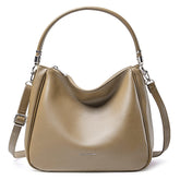 David Jones - Womens Hobo Shoulder Handbag - Shoulder Bag Faux Leather - Medium Size Tote Bag with Long Handle Handle - Fashion Classic Practical Elegant - Beige